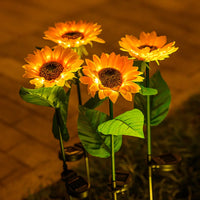 Sunflowers Solar Lawn Light, Beautiful Solar Sunflowers For Outside Patios, Decks, Gardens