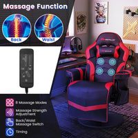 New Gaming Recliner massager , Adjustable Massage Gaming Chair with Cup Holder Footrest Ergonomic Single Sofa Living Room Home Theater
