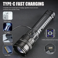 High Powered Flashlights, Rechargeable Zoom Tactical Torch Flashlight, High Power Emergency Searchlight, Tactical High powered light