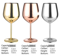 Very Fancy High Quality stainless steel copper plated single-layer goblet cocktail glass 500 ml wine glass champagne glass weddings, limos Unbreakable