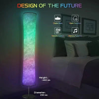 Modern Floor Lamp, RGB Color Changing Led Smart Lamp Alexa APP Control with DIY Mode, Music Sync and White Fabric Shade
