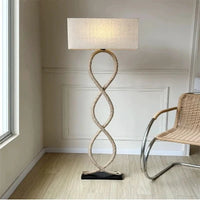 Nordic style Lamp, Nordic Retro Wabi Sabi Hemp Rope Fabric Shade Led Floor Lamp Living Room Home Decor Nordic Light