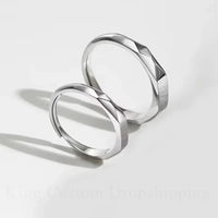 Adjustable Light Sculpte projection Reflective Couple Sterling Silver 925 Ring Valentine's Day Wedding Anniversary Fashion Gift.