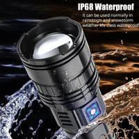 High Powered Flashlights, Rechargeable Zoom Tactical Torch Flashlight, High Power Emergency Searchlight, Tactical High powered light