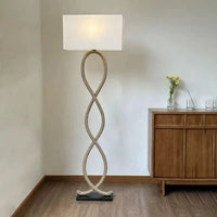 Nordic style Lamp, Nordic Retro Wabi Sabi Hemp Rope Fabric Shade Led Floor Lamp Living Room Home Decor Nordic Light