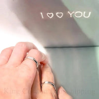 Adjustable Light Sculpte projection Reflective Couple Sterling Silver 925 Ring Valentine's Day Wedding Anniversary Fashion Gift.
