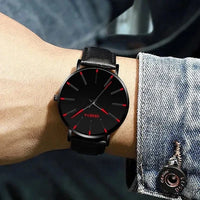 3pcs Set Fashion Mens Watches Luxury Casual Leather Quartz Wristwatch, Men Business Sports Wrist Watch Bracelet Necklace Set