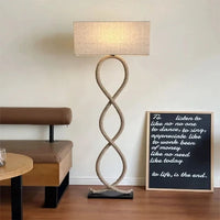 Nordic style Lamp, Nordic Retro Wabi Sabi Hemp Rope Fabric Shade Led Floor Lamp Living Room Home Decor Nordic Light