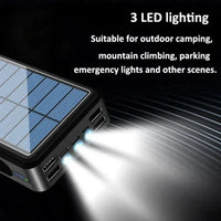Solar Wireless Power Bank Portable 80000mAh Charger 4USB External Battery Flashlight for Xiaomi IPhone Samsung