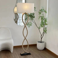 Nordic style Lamp, Nordic Retro Wabi Sabi Hemp Rope Fabric Shade Led Floor Lamp Living Room Home Decor Nordic Light