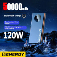 120W Super Fast Charging 50000mAh Thin and Light Power Bank, Portable Cell Phone charger, Cell phone charger
