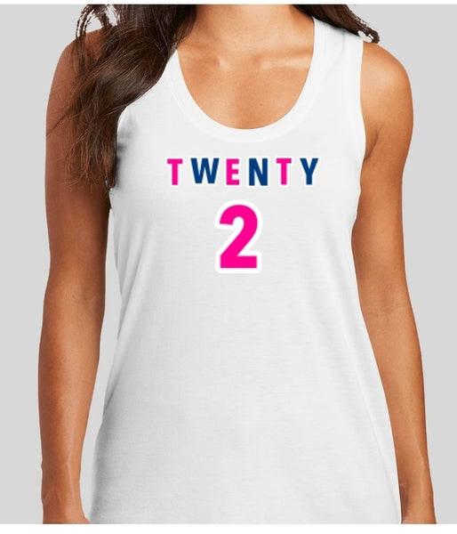 Womens Twenty Two Brand Tank Top, Multi colored womens 22 Tank Top, Quality print and material tank top