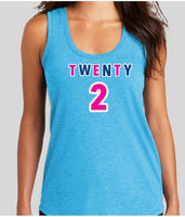 Womens Twenty Two Brand Tank Top, Multi colored womens 22 Tank Top