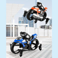 Remote Control Motorcycle Airplane Land and Air Tumbling Dual-purpose Stunt Drift Charging Drone, Stunt flying motorcycle