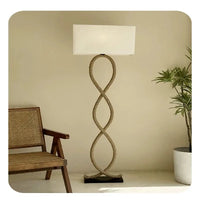Nordic style Lamp, Nordic Retro Wabi Sabi Hemp Rope Fabric Shade Led Floor Lamp Living Room Home Decor Nordic Light
