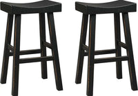 New Wooden custom Farmhouse 30.63" Pub Height Saddle Barstool, 2 Count, high Quality  Two-Tone Brown Barstools, Gorgeous classy design Barstools