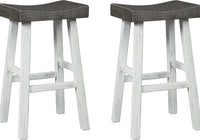 New Wooden custom Farmhouse 30.63" Pub Height Saddle Barstool, 2 Count, high Quality Two-Tone Brown Barstools