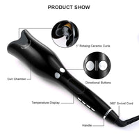 Automatic Rotating Curling Iron, Ceramic heat curling iron, Professional grade ceramic curling iron