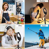 4-in-1 Wireless Selfie Stick Tripod Ring Light, Easy selfie stick
