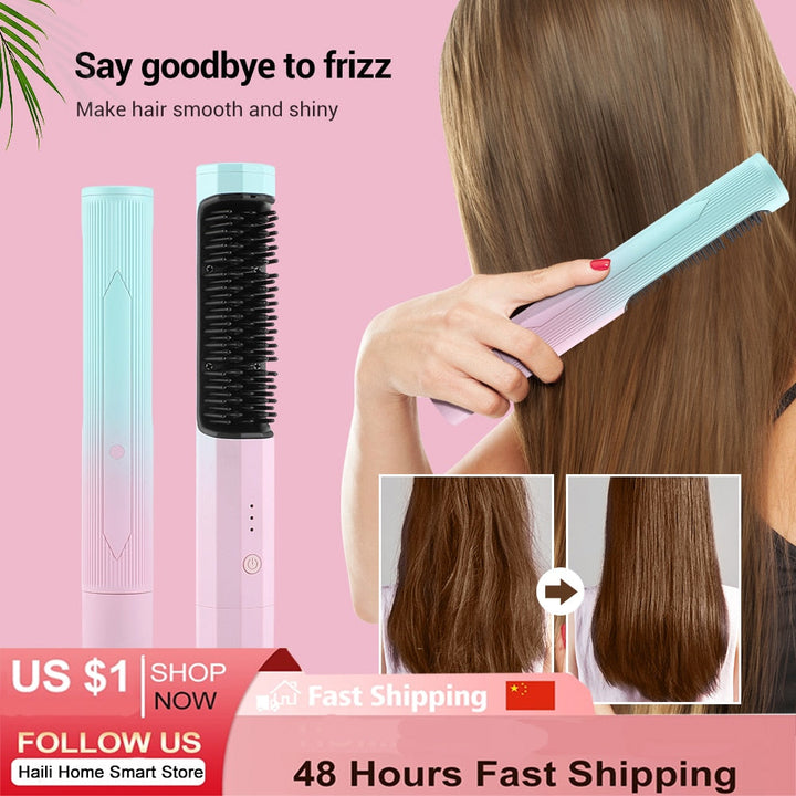 Wireless Hair Straightener, safe styling hair straightener