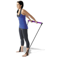 Pilates Stick Squat Training Bar with Bands, squat bar