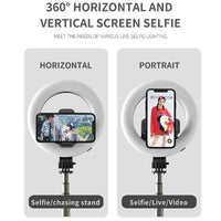 4-in-1 Wireless Selfie Stick Tripod Ring Light, Easy selfie stick
