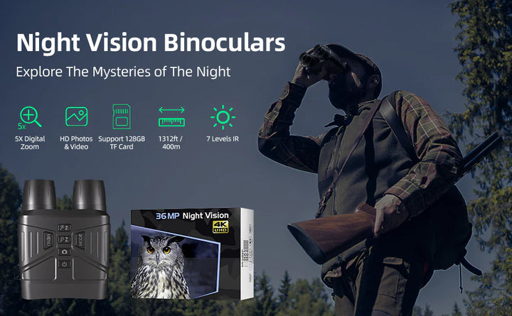 Ultra Clear 4K 36MP Night Vision Binoculars, Night vision binoculars, Night vision recording binoculars