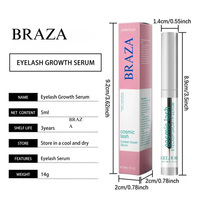BRAZA 5ml Eyelash Extension Serum Eyebrow Lash Growth Lengthening Fuller Lasting Moisturizing Thicken Eye Lash Curly Serum