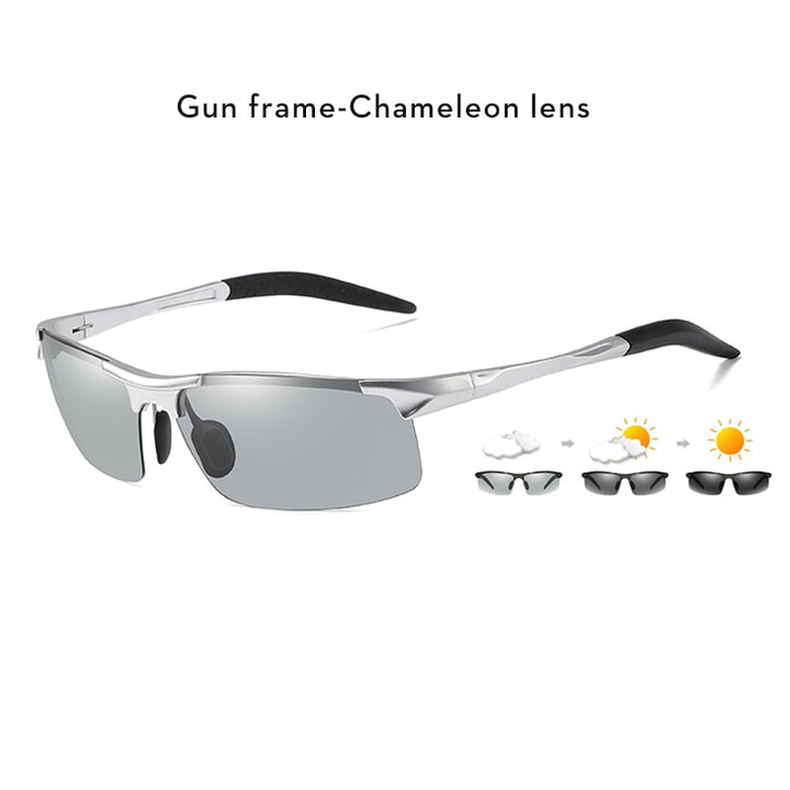 2023 Aluminum Rimless Photochromic Sunglasses, Sunlight Adapting sunglasses