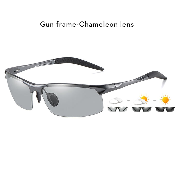 2023 Aluminum Rimless Photochromic Sunglasses, Sunlight Adapting sunglasses