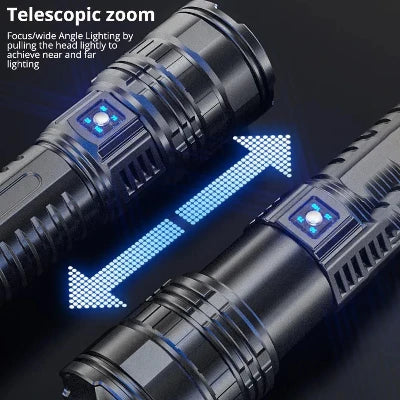 High Powered Flashlights, Rechargeable Zoom Tactical Torch Flashlight, High Power  Emergency Searchlight, Tactical High powered light