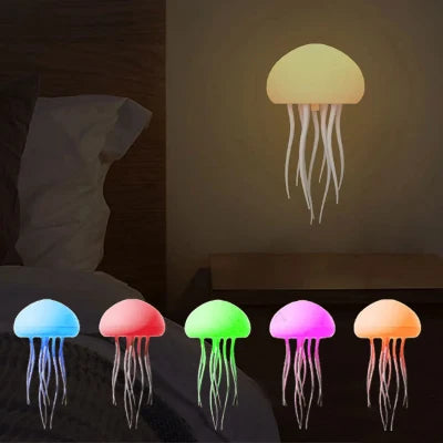 Jellyfish Pendant Lightings Voice Control RGB Gradient Cute Jellyfish Bedside Lamp Flexible Tentacles for Holiday Children Gifts