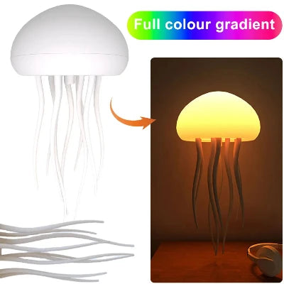 Jellyfish Pendant Lightings Voice Control RGB Gradient Cute Jellyfish Bedside Lamp Flexible Tentacles for Holiday Children Gifts