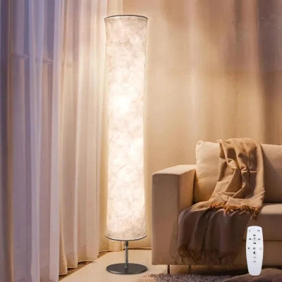 Modern Floor Lamp, RGB Color Changing Led Smart Lamp Alexa APP Control with DIY Mode, Music Sync and White Fabric Shade