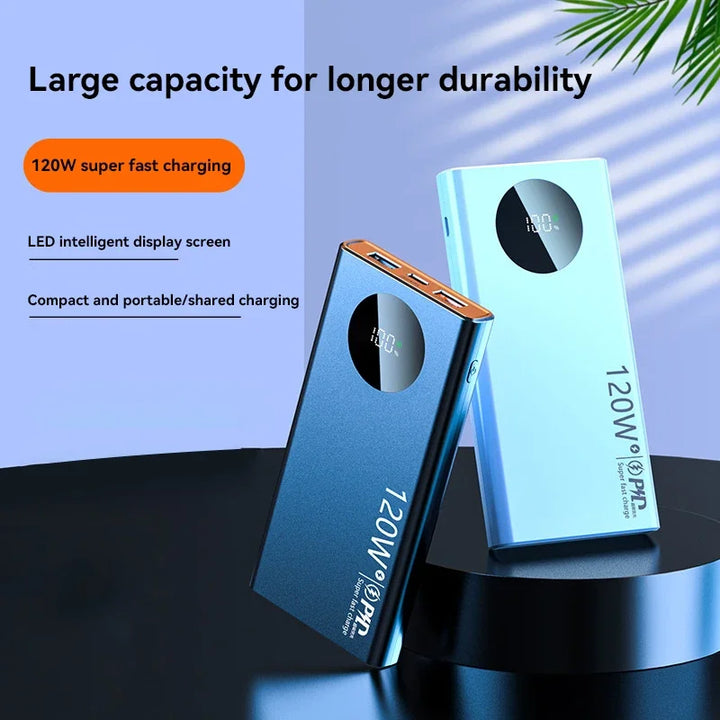 120W Super Fast Charging 50000mAh Thin and Light Power Bank, Portable Cell Phone charger,  Cell phone charger