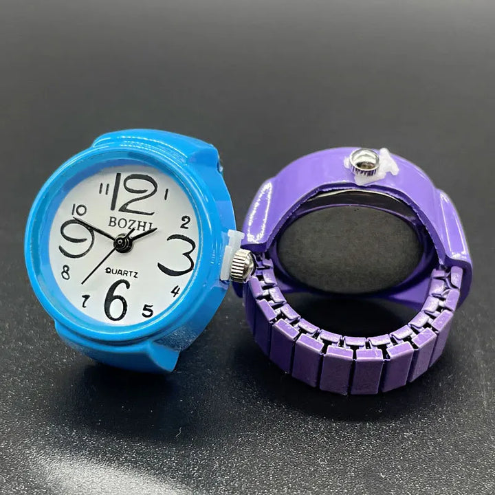 Trendy Finger Watch Rings, Tiny watch for finger, Mini watch Rings, clock rings, watch rings