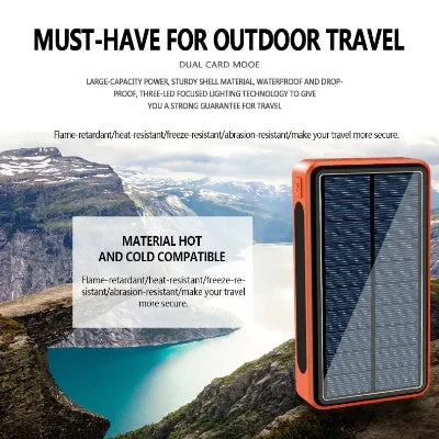Solar Wireless Power Bank Portable 80000mAh Charger 4USB External Battery Flashlight for Xiaomi IPhone Samsung