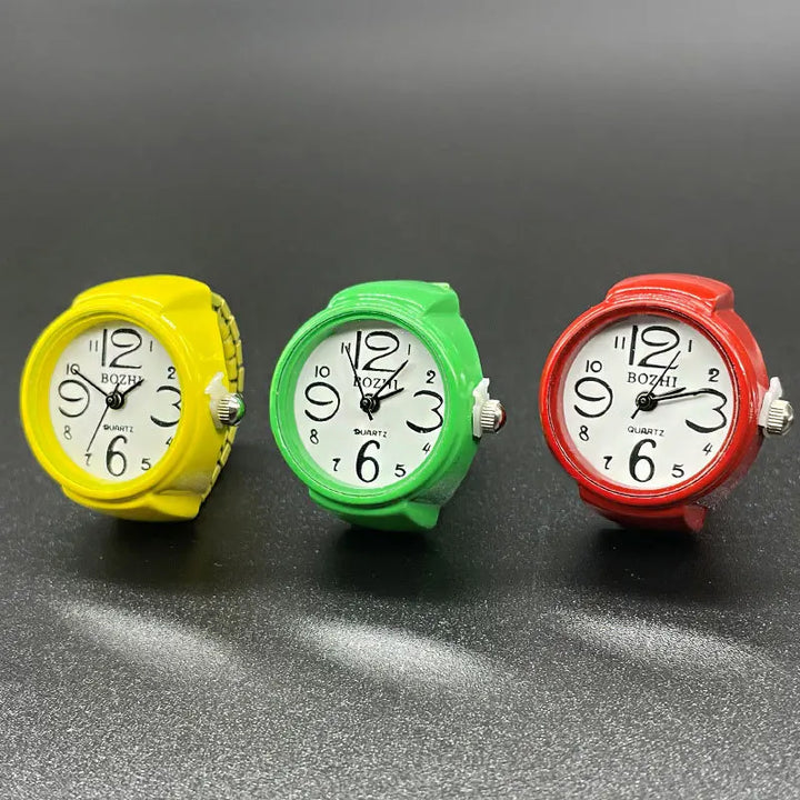 Trendy Finger Watch Rings, Tiny watch for finger, Mini watch Rings, clock rings, watch rings