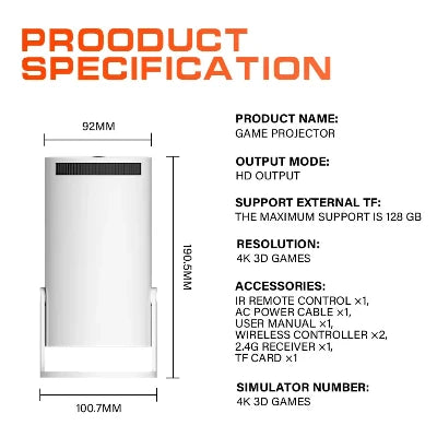 New 300 MAX 2.0 Retro video game consoles Video Game Consoles mini Portable Intelligent Projector 720p Home Projector
