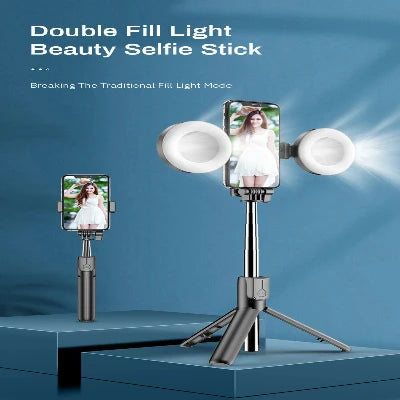 2024 New 6-in-1 Bluetooth Self Timer Selfie Stick, Most modern and effective Selfie stick with ring light duals