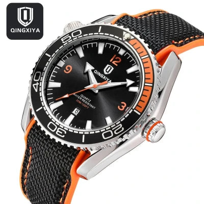 QINGXIYA Brand New Fashion Quartz Watch Men Sports Silicone Strap Waterproof Luminous Calendar Mens Watches Relogio Masculino