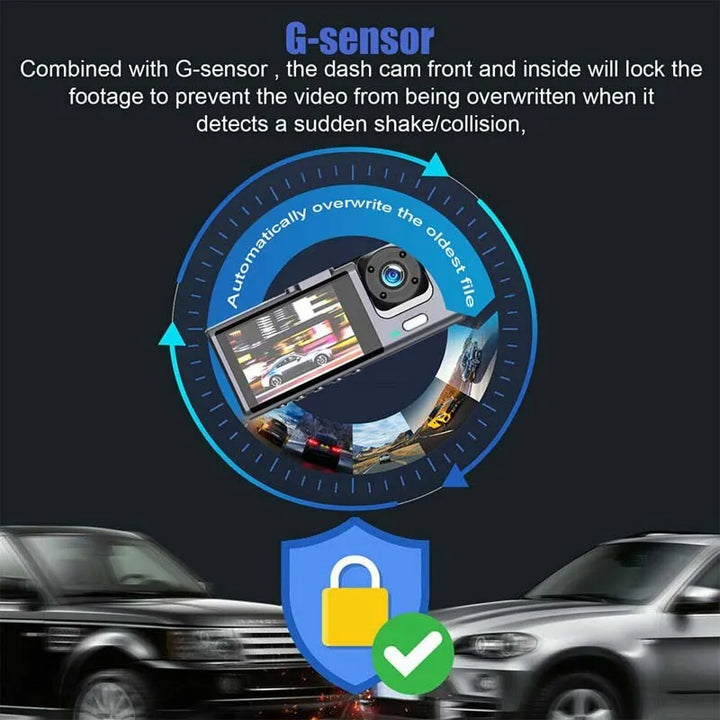 2 & 3 Dash Cam W/ IR Night Vision Loop Recording & 2" IPS Screen 1080P, Multi functional Dash cam Infared night vision, Parking lot monitoring dash cam