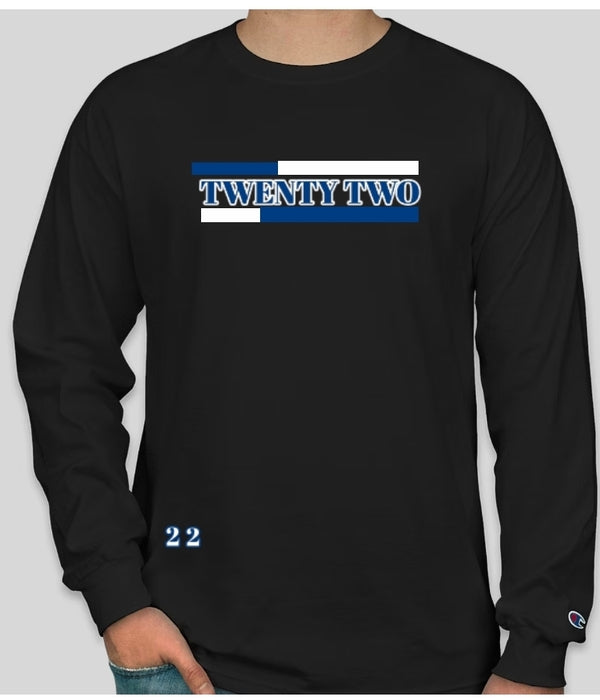 Mens Long Sleeve 22 brand Champion tshirt, Twenty Two brand Long sleeve Mens Tshirt