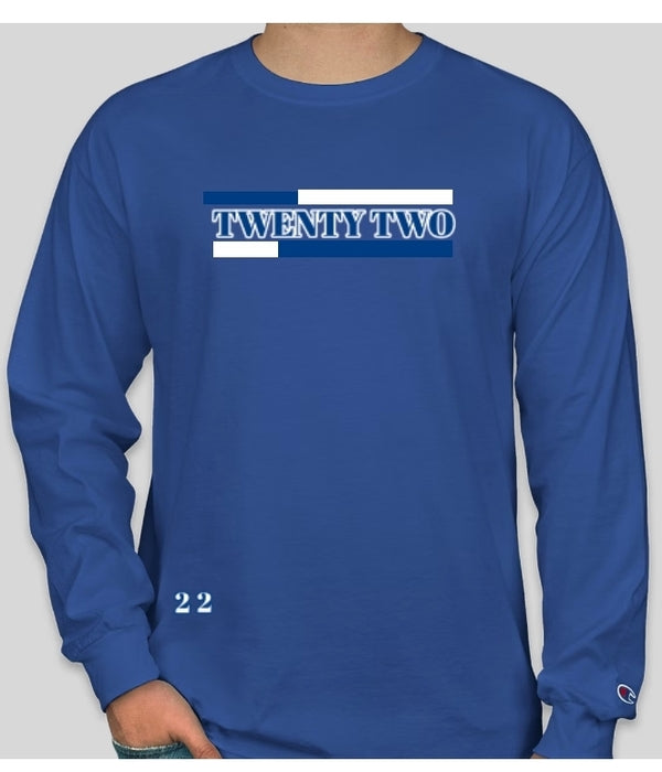 Mens Long Sleeve 22 brand Champion tshirt, Twenty Two brand Long sleeve Mens Tshirt