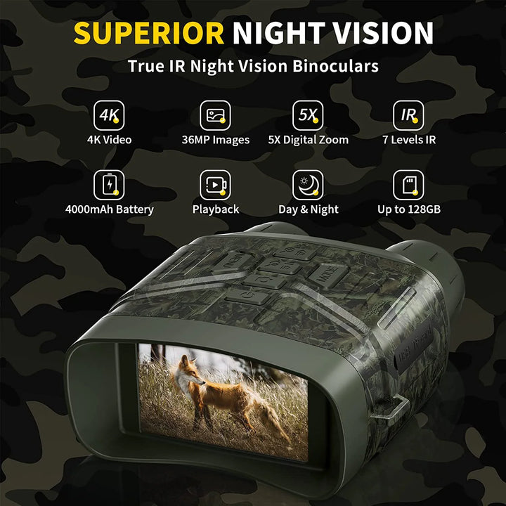 Ultra Clear 4K 36MP Night Vision Binoculars, Night vision binoculars, Night vision recording binoculars