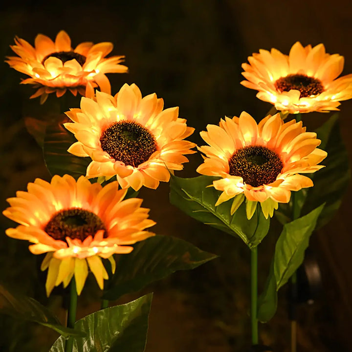 Sunflowers Solar Lawn Light, Beautiful Solar Sunflowers For Outside Patios, Decks, Gardens, Light up any Space with Sunflowers
