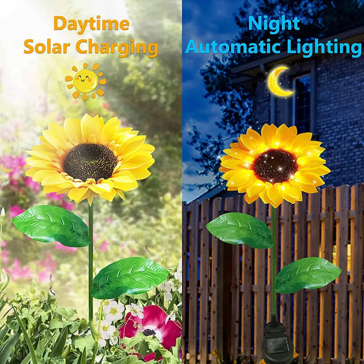 Sunflowers Solar Lawn Light, Beautiful Solar Sunflowers For Outside Patios, Decks, Gardens, Light up any Space with Sunflowers